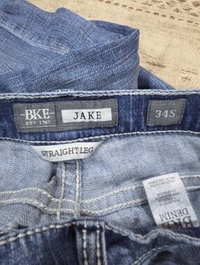 BKE Jake Straight Leg Men's Jeans - Light Blue Size 34S